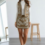 ONLINE EXCLUSIVE:  CENTER OF ATTENTION FAUX SUEDE SKIRT SET