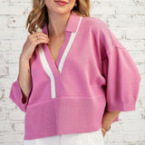 COME AS YOU ARE PINK DROP SHOULDER SWEATER