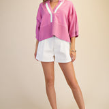 COME AS YOU ARE PINK DROP SHOULDER SWEATER