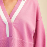 COME AS YOU ARE PINK DROP SHOULDER SWEATER