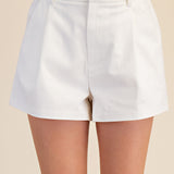 PERFECT COMPANY HIGH WAIST IVORY SHORTS