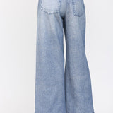 THE TRACIE WASHED DENIM PRINT FRENCH TERRY PANTS