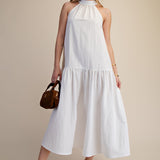 FLOATING ON A BREEZE HALTER MIDI DRESS