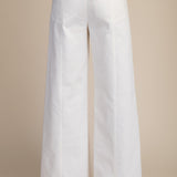 GLAM HIGH RISE WIDE LEG DENIM PANTS - WHITE OR KELLY GREEN