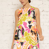 ONLINE EXCLUSIVE:  RETRO BABE ABSTRACT PRINT SLEEVELESS DRESS