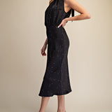 GRACEFUL MOMENTS RUFFLE TIE POLKA DOT DRESS