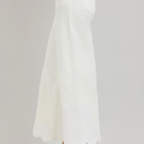 RISEN HIGH RISE CROP EMBROIDERED HEM JEANS IN OFF WHITE