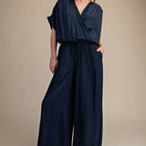 SUITS YOU PERFECTLY NAVY WIDE LEG DRAWSTRING PANTS