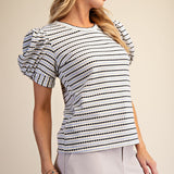 BRUNCH ON THE TERRACE PUFF SLEEVE TOP