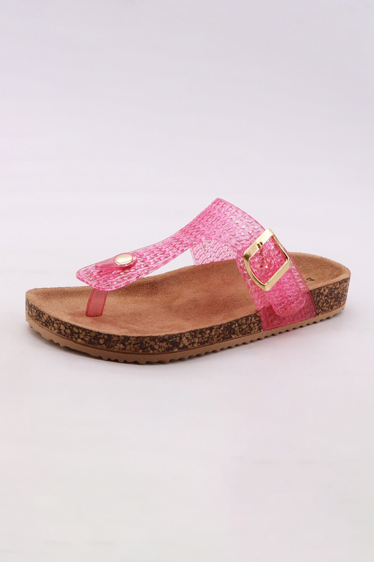BAMBOO JELLY SANDALS WITH SIDE BUCKLE - ASSORTED