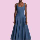 DELIGHTFUL DESIGN DENIM MIDI DRESS