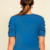 ON DECK GAME DAY RUCHED SLEEVE TOP