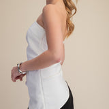 EASILY GORGEOUS RUCHED ASYMMETRICAL BANDEAU TOP