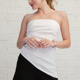 EASILY GORGEOUS RUCHED ASYMMETRICAL BANDEAU TOP