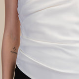 EASILY GORGEOUS RUCHED ASYMMETRICAL BANDEAU TOP