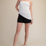 EASILY GORGEOUS RUCHED ASYMMETRICAL BANDEAU TOP