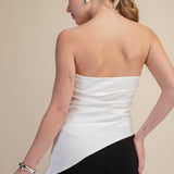 EASILY GORGEOUS RUCHED ASYMMETRICAL BANDEAU TOP