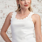 SIMPLY SWEET SCALLOP WAVE KNIT TANK