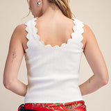SIMPLY SWEET SCALLOP WAVE KNIT TANK