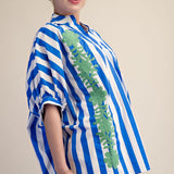 CANCUN BOUND OVERSIZED STRIPE BLOUSE