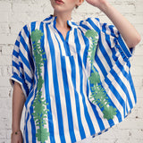 CANCUN BOUND OVERSIZED STRIPE BLOUSE