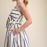 SAIL WITH ME NAVY STRIPE MINI DRESS