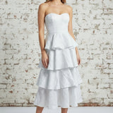 BEACH PICTURE WORTHY RUFFLE TUBE WHITE TUBE DRESS