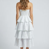 BEACH PICTURE WORTHY RUFFLE TUBE WHITE TUBE DRESS