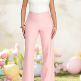 PERFECTLY POLISHED MID RISE WIDE LEG PANTS- ASSORTED COLORS