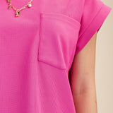 ALWAYS ON THE GO MAGENTA TOP
