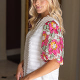 INTO THE GARDEN EMBROIDRED BLOUSE