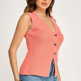 RADIANT JOY CORAL TEXTURED SWEATER