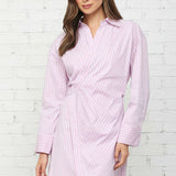 SOMETHING SWEET PINK ASYMMETRICAL WRAP DRESS