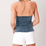 BLOCK PARTY READY DENIM HALTER TOP