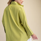 BRIGHT SIDE STAND COLLAR DOLMAN SLEEVE BLOUSE