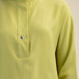 BRIGHT SIDE STAND COLLAR DOLMAN SLEEVE BLOUSE