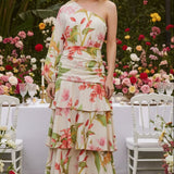 GARDEN PARTY ONE SHOULDER MAXI DRESS