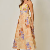 BUTTERFLY KISSES EMBROIDERED MIDI DRESS