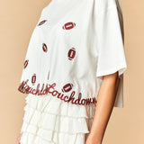 TAILGATE FAVORITE FOOTBALL CROPPED TEE