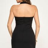 TOGETHER FOREVER HALTER MINI DRESS