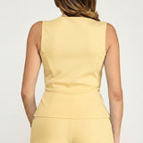 SUNKISSED ASYMMETRIC BUTTON FRONT SHORT SET