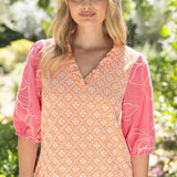 PARADISE BREEZE FLORAL EMBROIDERED BLOUSE