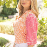 PARADISE BREEZE FLORAL EMBROIDERED BLOUSE