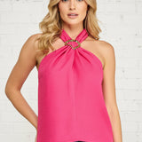 CENTRAL AVENUE HOT PINK HALTER TOP