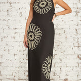 SOHO EVENING BLACK HALTER MAXI DRESS