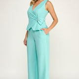 STREET STYLE CHIC AQUA PANTS SET