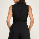 BROADWAY MUSE SLEEVELESS ROMPER - BLACK OR WHITE