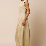 MADISON AVENUE SUEDE A-LINE MAXI DRESS