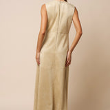 MADISON AVENUE SUEDE A-LINE MAXI DRESS