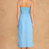 WATERCOLOR SKIES TWISTED POPLIN DRESS